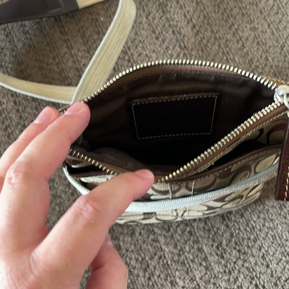 Coach Tan and Brown Crossbody Bag with Signature Monogram - Picture 5 of 5